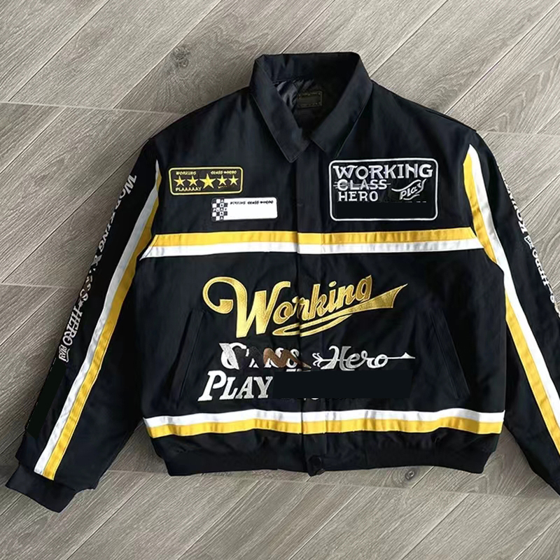 Designer jacket Fashion Luxury Racing mans Jacket Motorcycle High Street jackets Heavy Embroidery Lettering Cotton Winter Spring coat-image-974254629