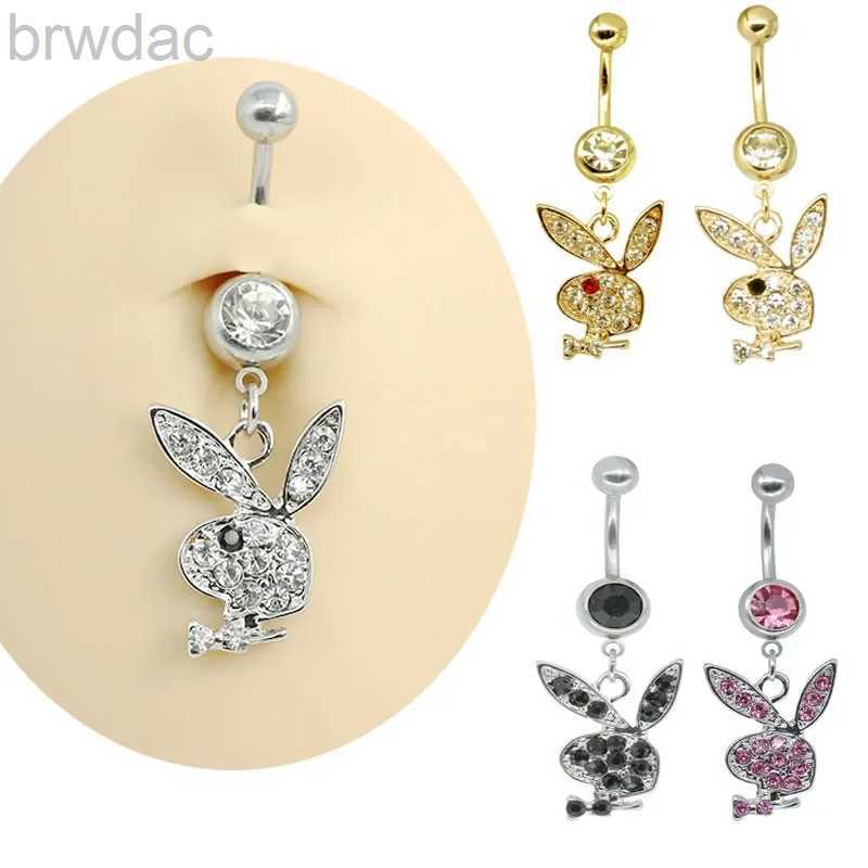 Navel Rings Belly Button Rings for Women Bunny Navel rings Gold color Rabbit Belly Rings Gem stone Belly Piercing Jewelry Body Jewelry d240509-image-974179354