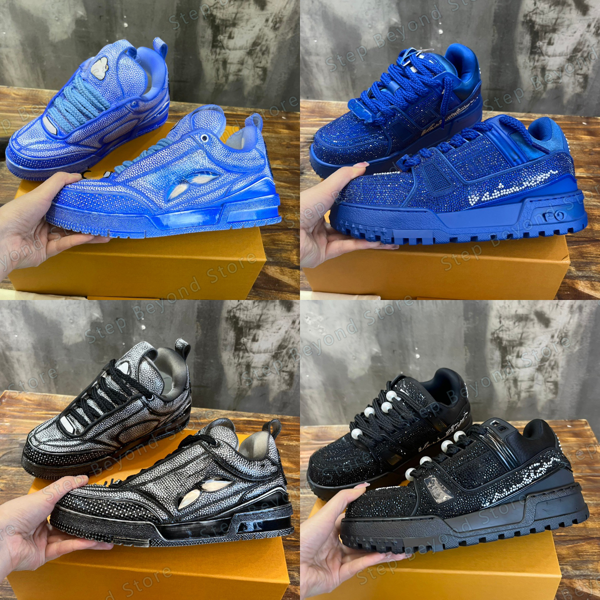 Designer Shoes Trainer Skate Sneaker Vintage Trainer Sneaker Casual shoes Platform Trainers Combination Breathable Mesh All match Rubber Shoe Siz-image-974147974