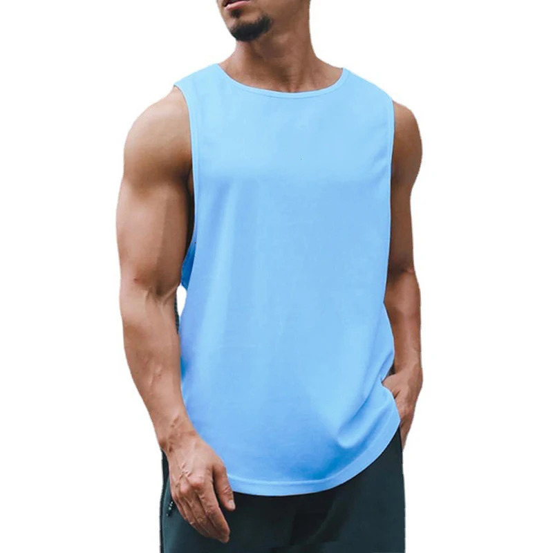 Mens Gym Clothes Summer Mesh Quickdry Vest Fitness Breathable Casual Sleeveless Tshirts Handsome Sportswear 240430