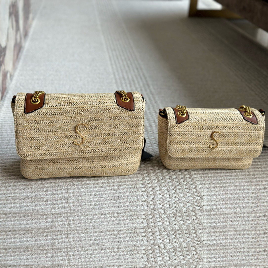 Luxury New Straw Crossbody Bag Designer Summer Beach Shoulder Bag Women&#039;s Summer Tote Bag Lipstick Bag Outdoor Travel Bag Women&#039;s Messe-image-974719203