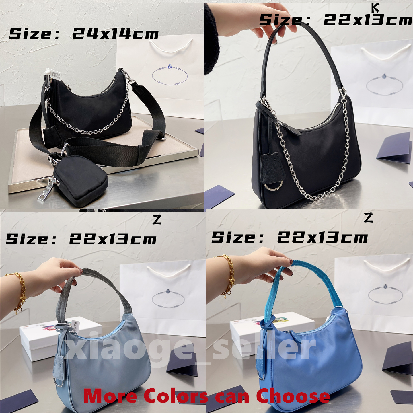 Hobos bag Luxurys Designers bags high quality Nylon handbags black purse chain lady crossbody women bags Pleated underarm bags fashion woven bag-image-974568626