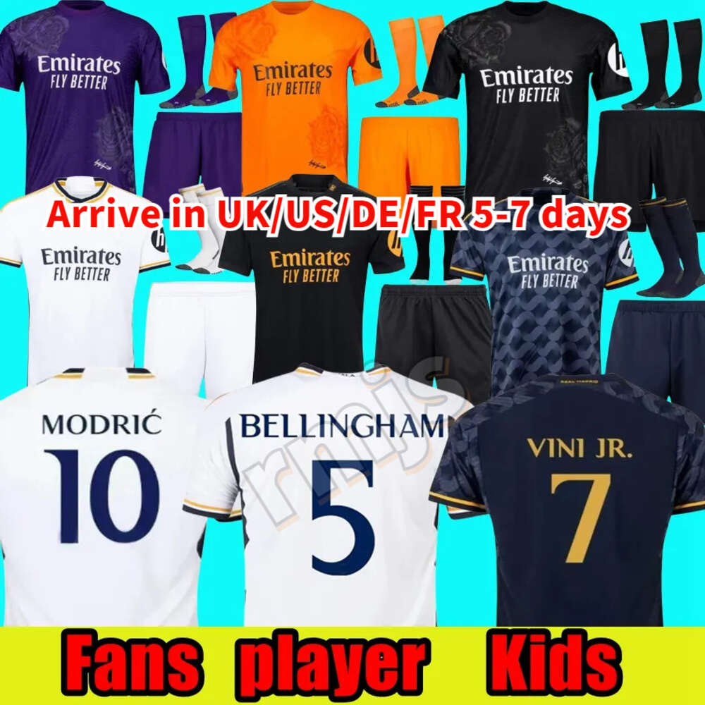 24 25 Soccer Jerseys VINI JR MBAPPE MODRIC Fans Player 2023 2024 Football Shirt Real Madrids Rodrygo CAMAVINGA Camisetas Men Kids Y3 