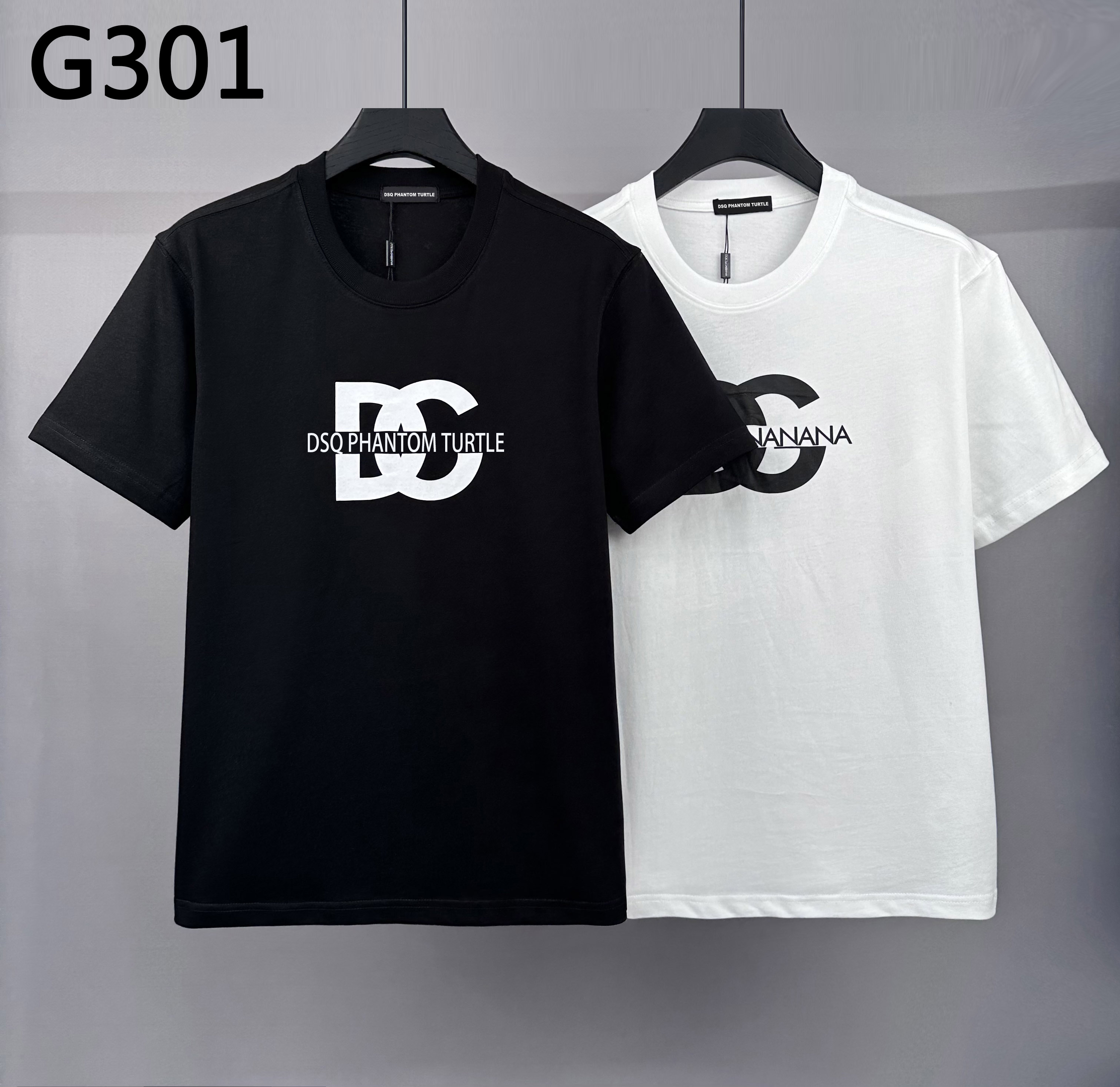 DSQ PHANTOM TURTLE Mens Designer T shirt Italian Milan Fashion Inkjet Print Tshirts Summer Black White T-shirt Male Hip Hop Streetwear 100% Cotton T