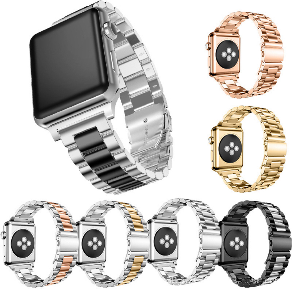 For iwatch Stainless Steel strap Apple Watch Series 8 Ultra 41mm 45mm Bracelet metal Butterfly buckle Watchband Fit iwatch Series 9 Smart Straps-image-974518059