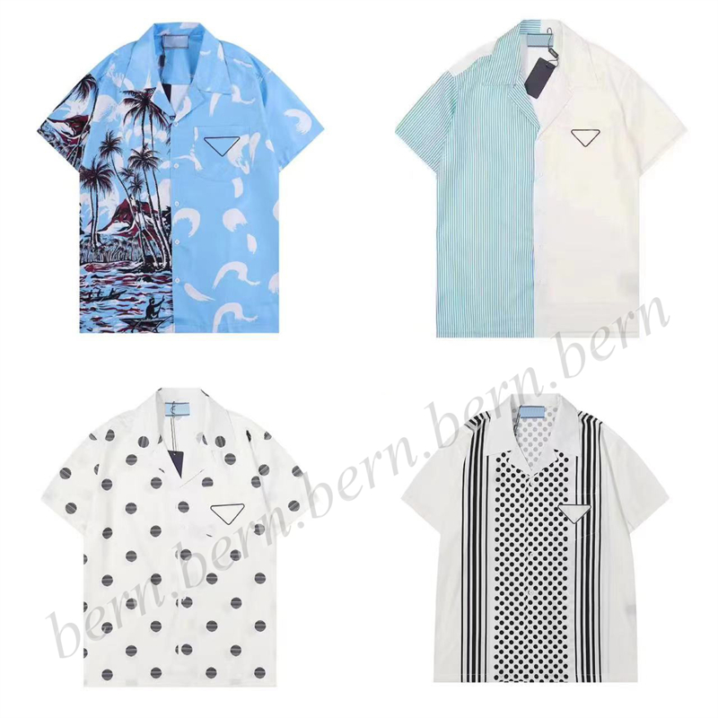 Fashion Men&#039;s Printed Beach Shirt Casual Summer Short Sleeved Shirts for Men-image-812377422