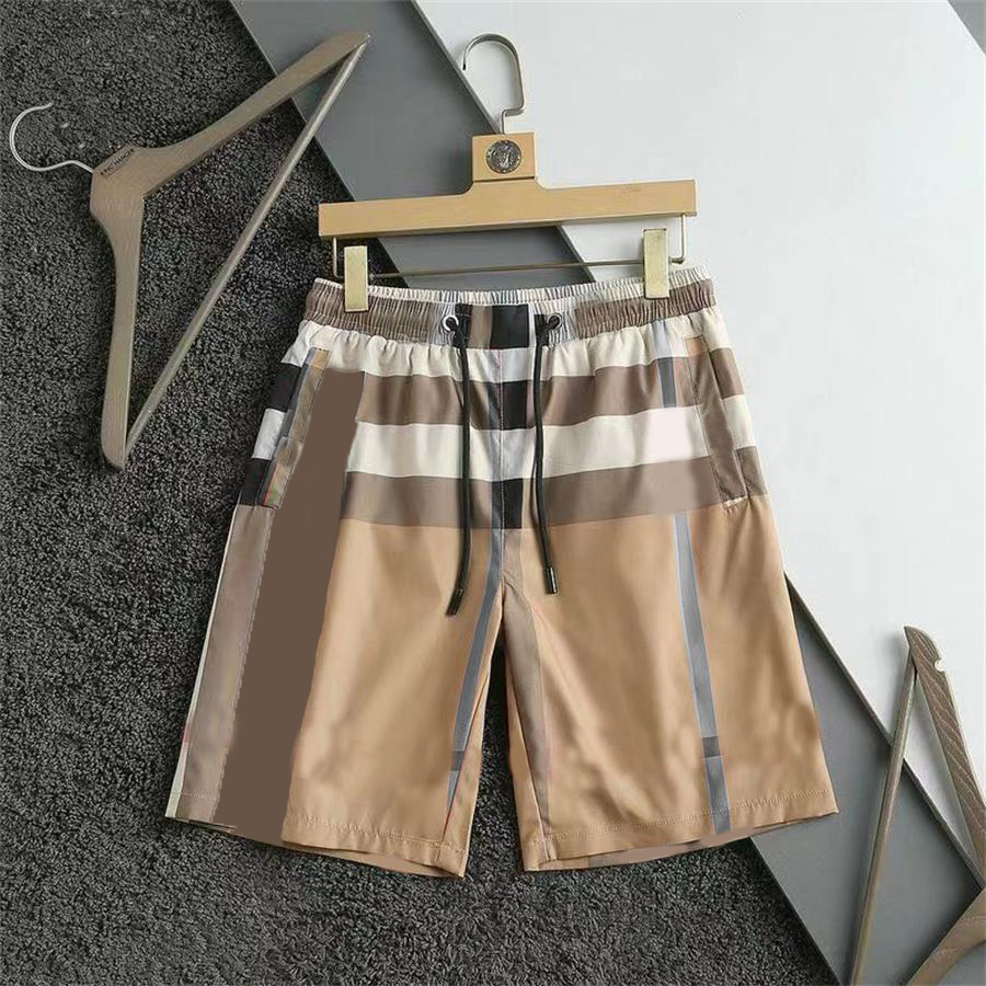 Street plaid shorts, men's new summer pants, fashionable beach pants, straight leg sports casual pants 