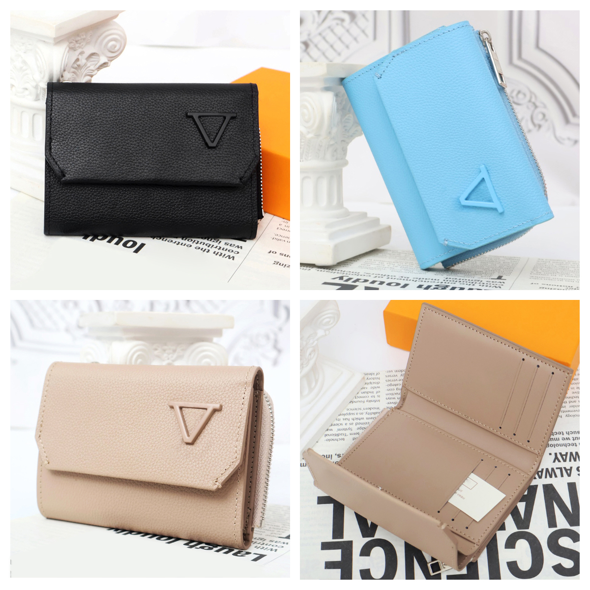 Mirror Quality Luxury small wallet Designer trifold leather small Man Woman mini Card wallet Key Coin purse trifold Money clip Fashion Simple Brand