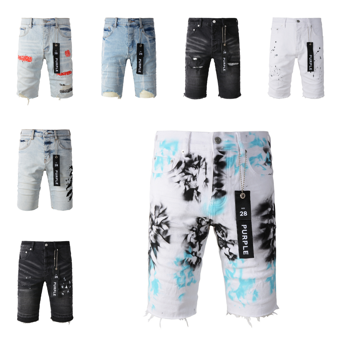 Purple Jeans shorts mens short designer jeans straight holes casual summer Night club blue Ksubi Jeans Womens Shorts pants hole style luxury Patch Same style pants 
