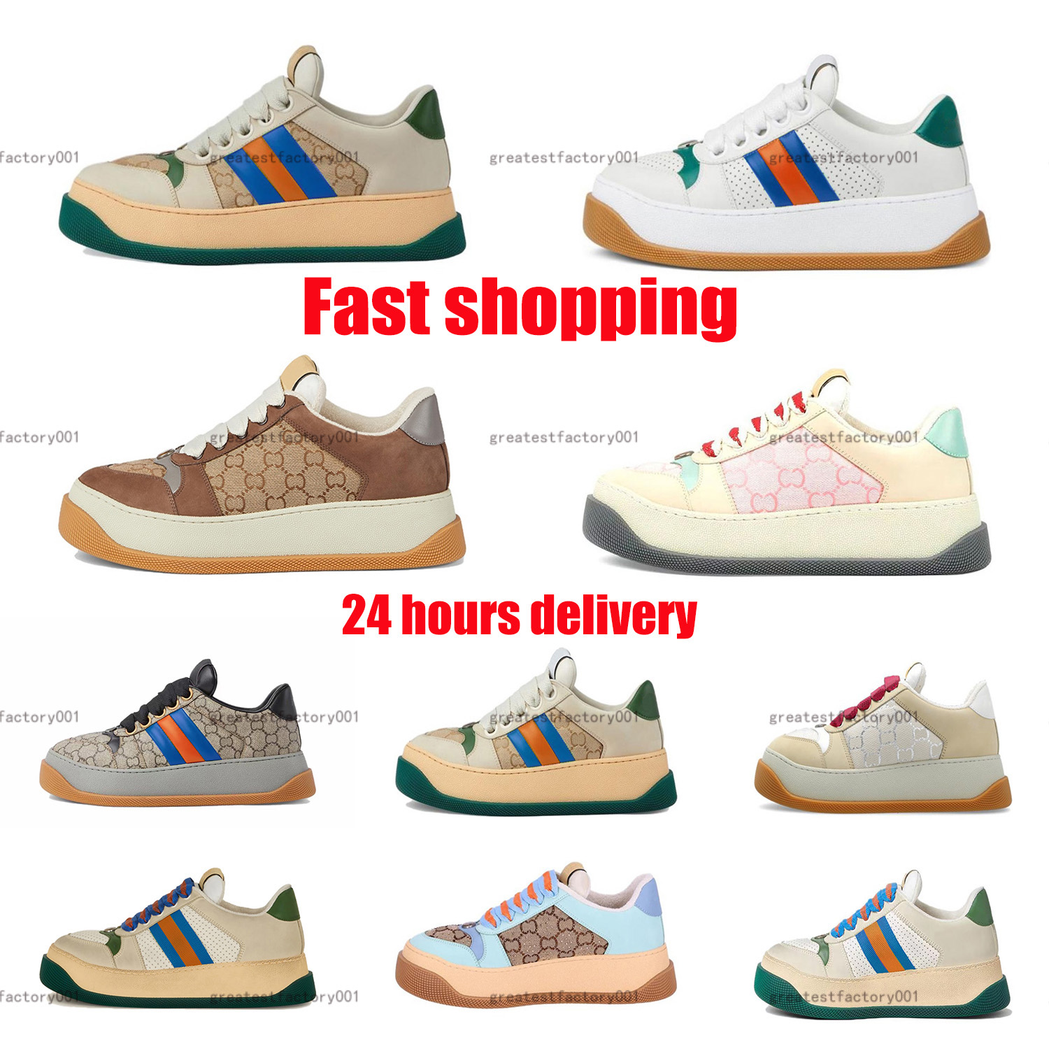 Rhyton Sneakers Designer shoes Bread shoe Multicolor Sneakers Men Trainers Vintage Chaussures Ladies casual leather Shoes Sneaker sneakers size 3-image-975149908