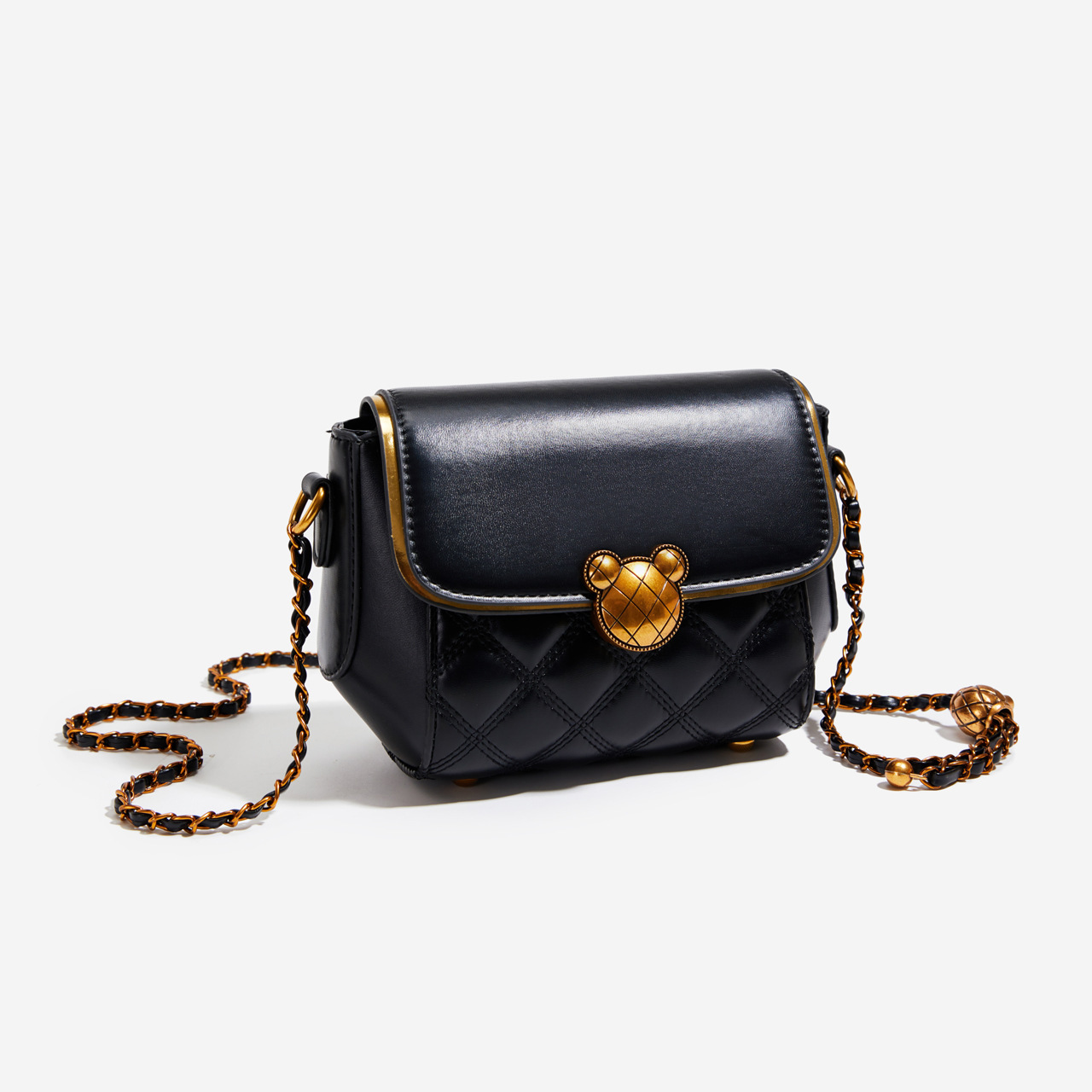 Ins Hot Sale High Quality Vintage Clamshell Rhombus Design Shoulder Bag Large Capacity Zipper Crossbody Bag-image-995019841