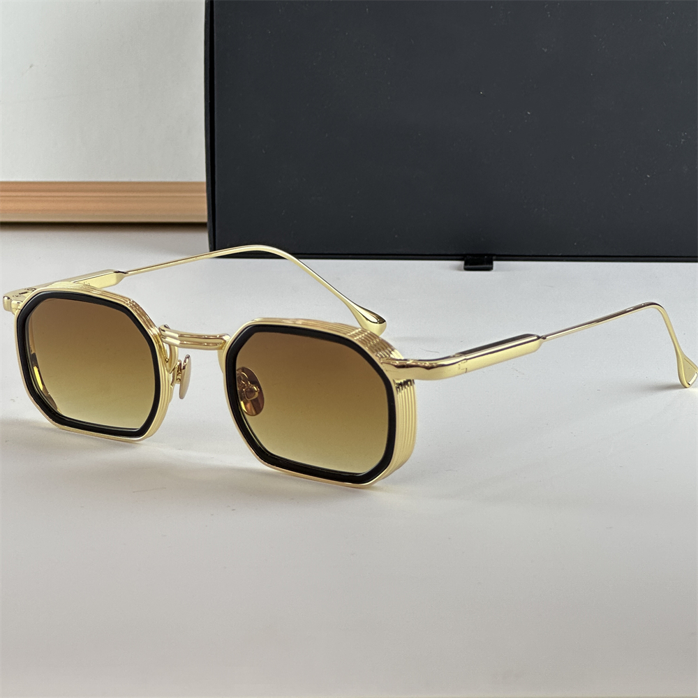 luxury brand designer sunglsses men dalia samuel women square hexagon metal eyewear retro vintage gold frame summer new model eyeglasses with box to