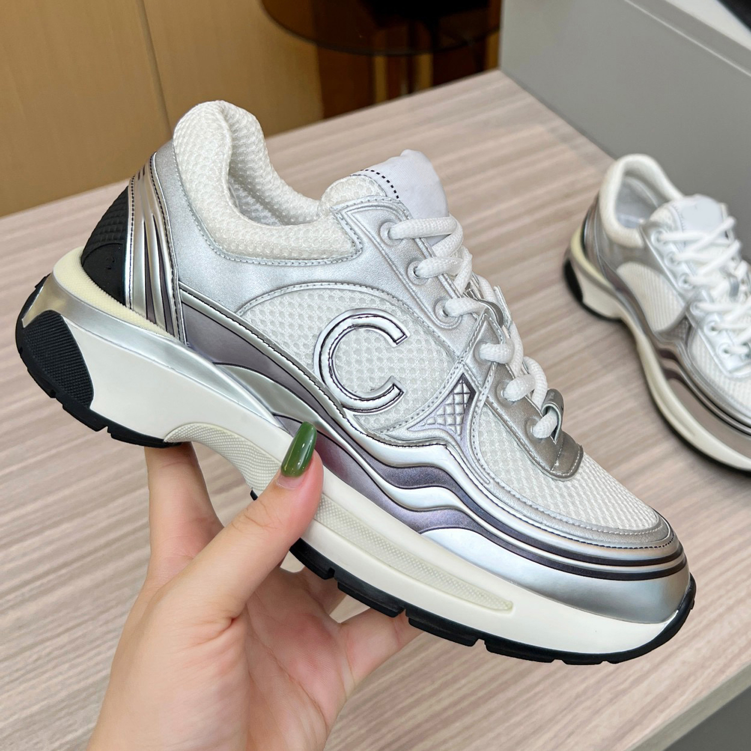 designer shoes sneakers womens luxury casual platform shoe mens new release shoes sequin classic white casual shoe lace up woman 10A with box-image-975513143