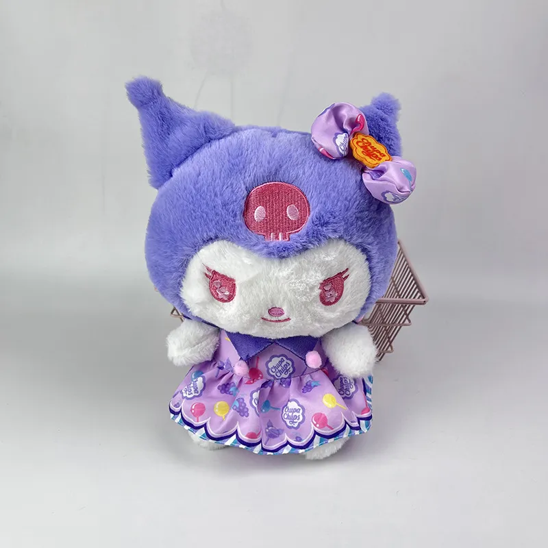 Wholesale anime Kuromi Melody purple pink and white skirt plush toys children`s games playmate company corporate activity gift room decoration