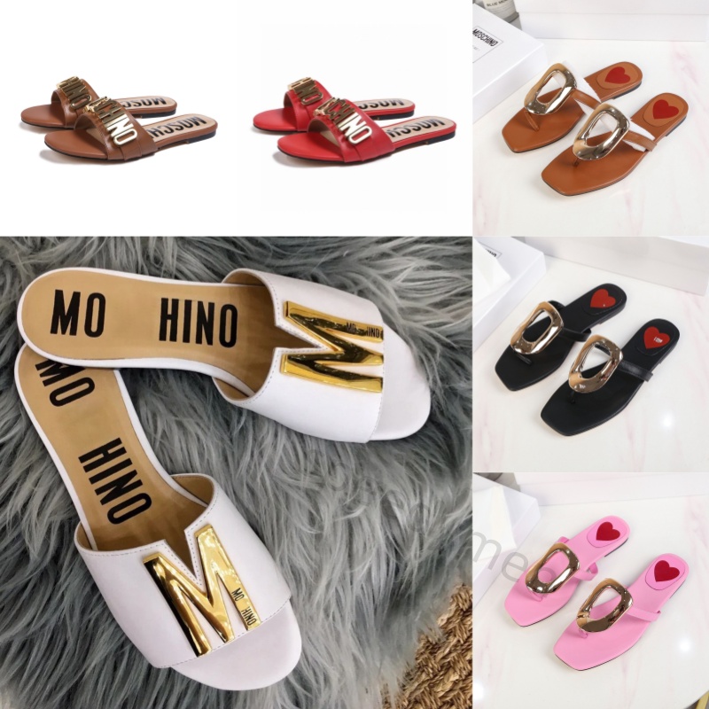 Designer leather ladies sandals summer flat shoes fashion beach women slippers letter drag Luxury mens Slipper outdoors Sandals Summer Beach Casu-image-975740007