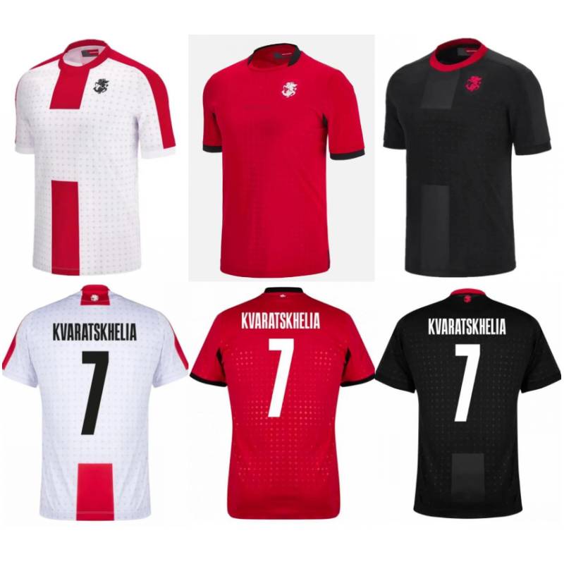 2024 GEORGIA Soccer Jerseys Mens KVARATSKHELIA ZIVZIVADZE DAVITASHVILI Uniform CHAKVETADZE KVILITAIA MIKAUTADZE Home Away Third Football Shirt-image-975785450