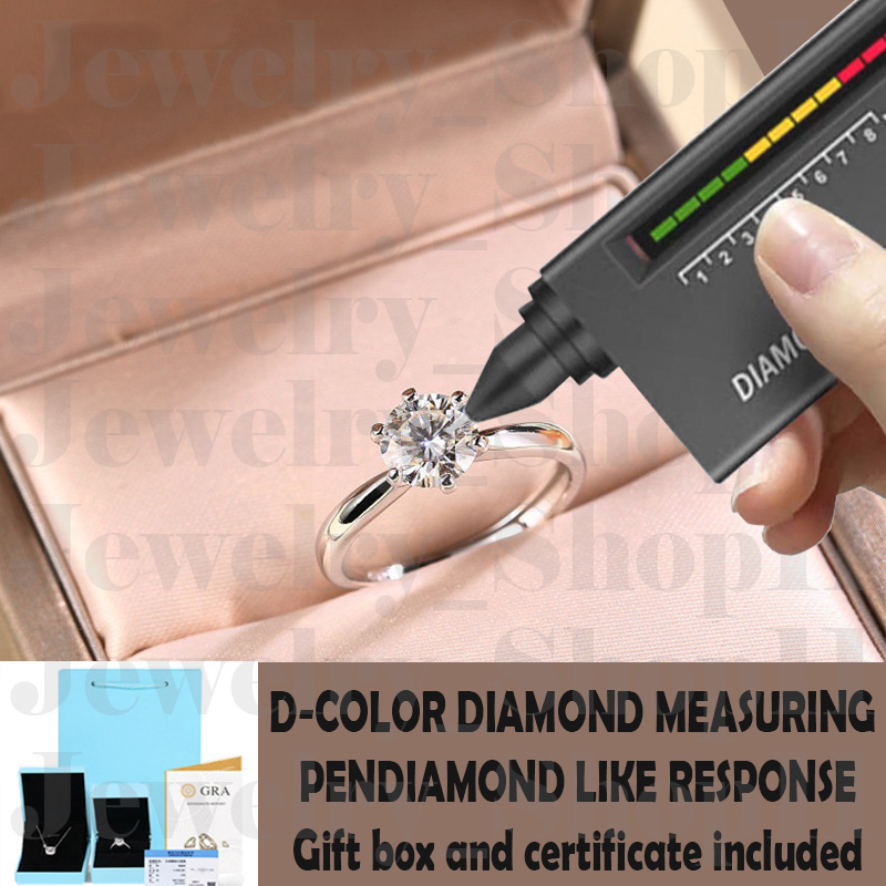 moissanite ring women's diamond ring passed GRA Diamond test 925 silver 18K gold engagement ring six claw ring mosanite women's ring gi-image-976297037