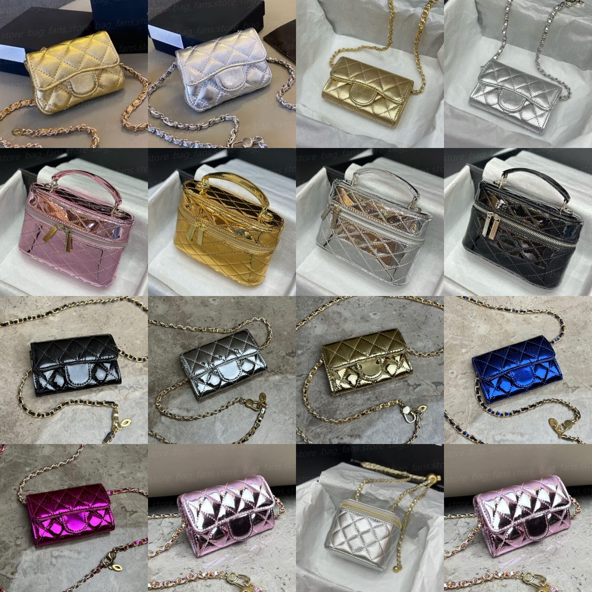 High Quality Designer Mini Wallets Women's Fashion Small Crossbody Bags Gold Silver Card Purses with Box 26630 27427-image-976284580