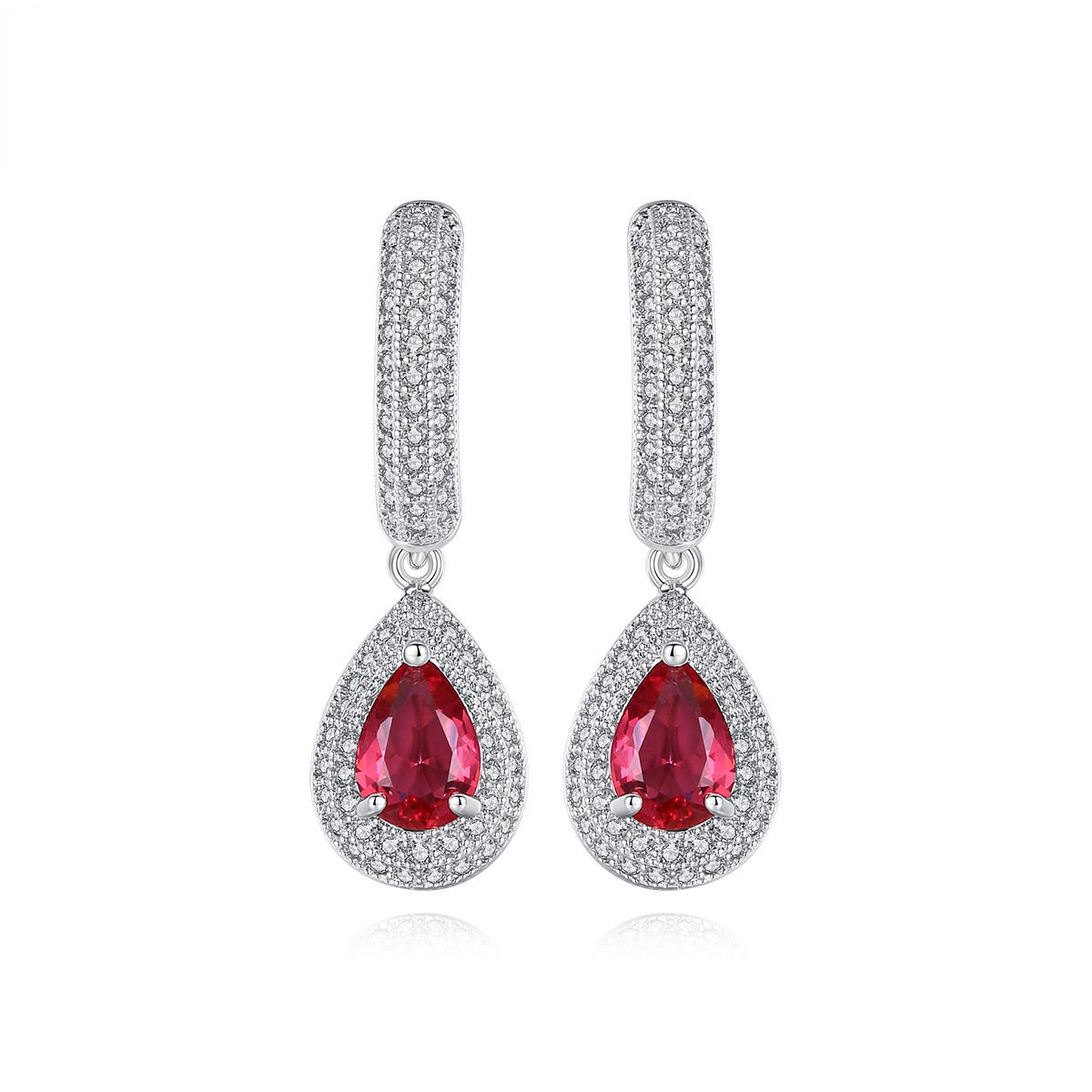 Designer Water Drop Earrings for Women Copper Plated Platinum Set AAA Zircon Crystal Korean Wedding Party Jewelry Free Shipping-image-976185951