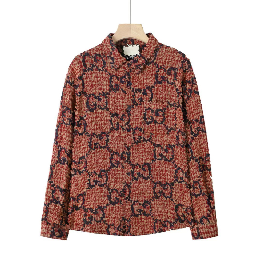 Luxury Designer Mens Shirt Mens Fashionable Letter Printed Bowling Shirt Casual Shirt Mens Loose Cardigan Button Long Sleeved Shirt High-quality