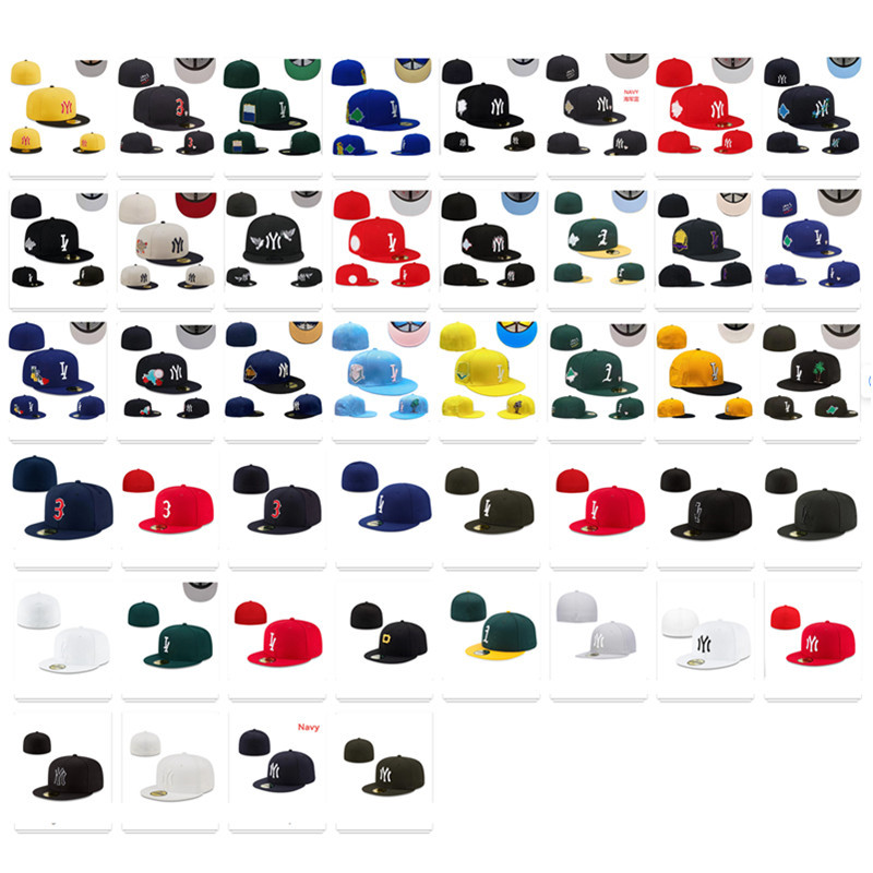 NEW Men's Designer Fashion Baseball Caps Fitted Sport Hat Wholesale Classic Flat Full Closed Football Hats Men's Fashion Summer Snapback S