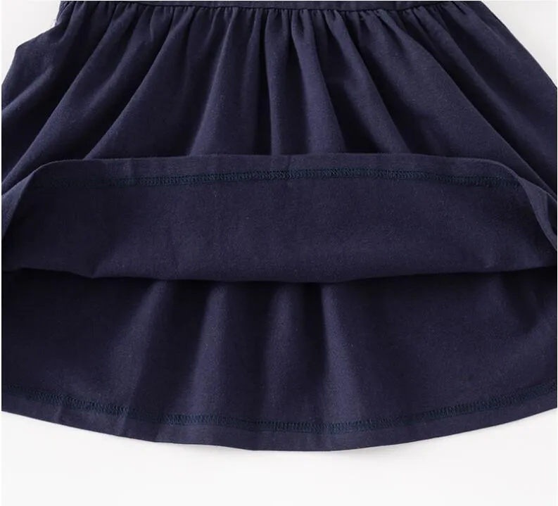 Summer Baby Girls Princess Dresses Cotton Kids Short Sleeve Plaid Dress Girl Turn-Down Collar Dress Children Skirt