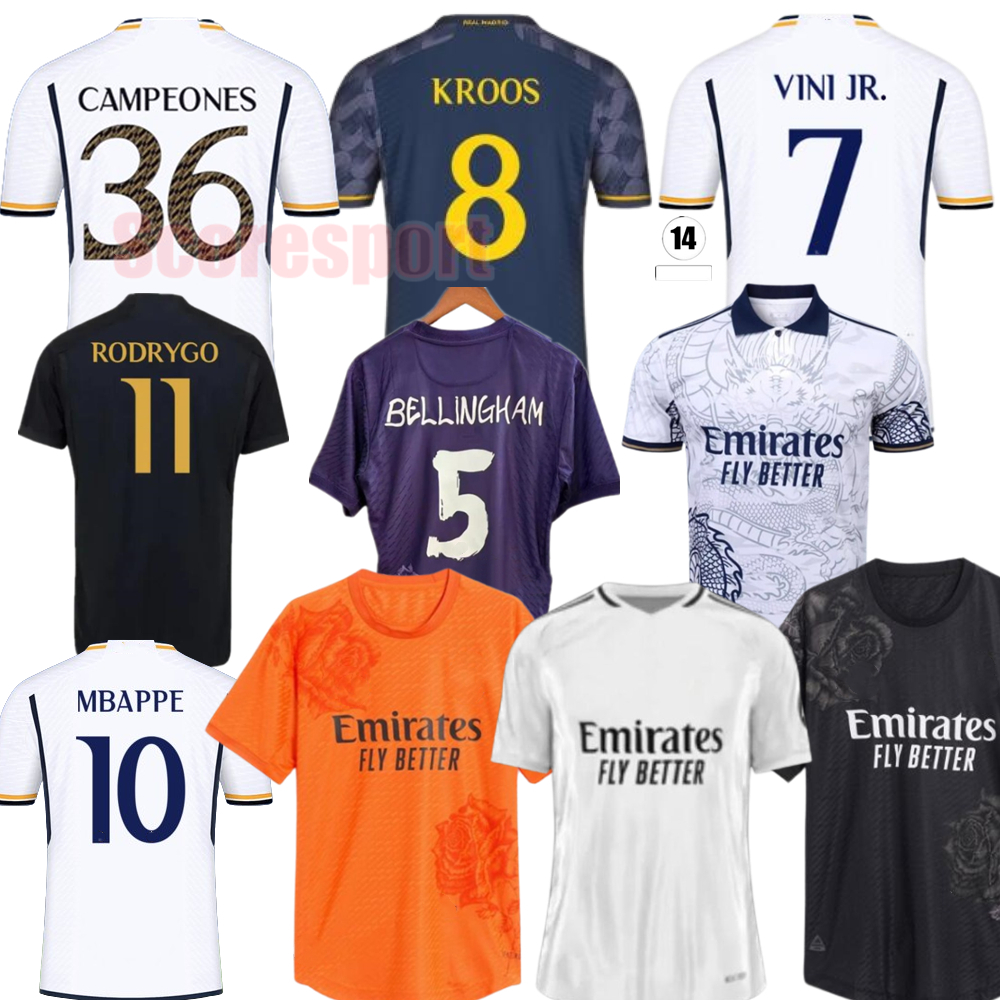 MBAPPE BELLINGHAM Madrids 24 25 Soccer Jerseys 36 Campeones KROOS VINI JR 2024 UCL Final Football shirt CAMAVINGA Rodrygo MODRIC kids sets Fan Pl-image-936977151