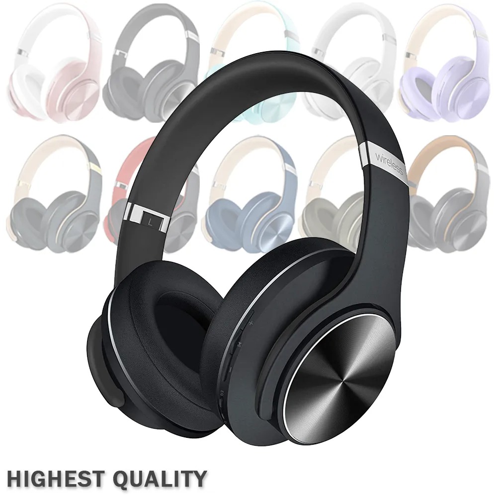 Vague 5 Bluetooth Headphones Wireless Headset 90 Hours Longlasting Noise Isolating HiFi Stereo Headphones with Mic Gaming Running Headband-image-976662898