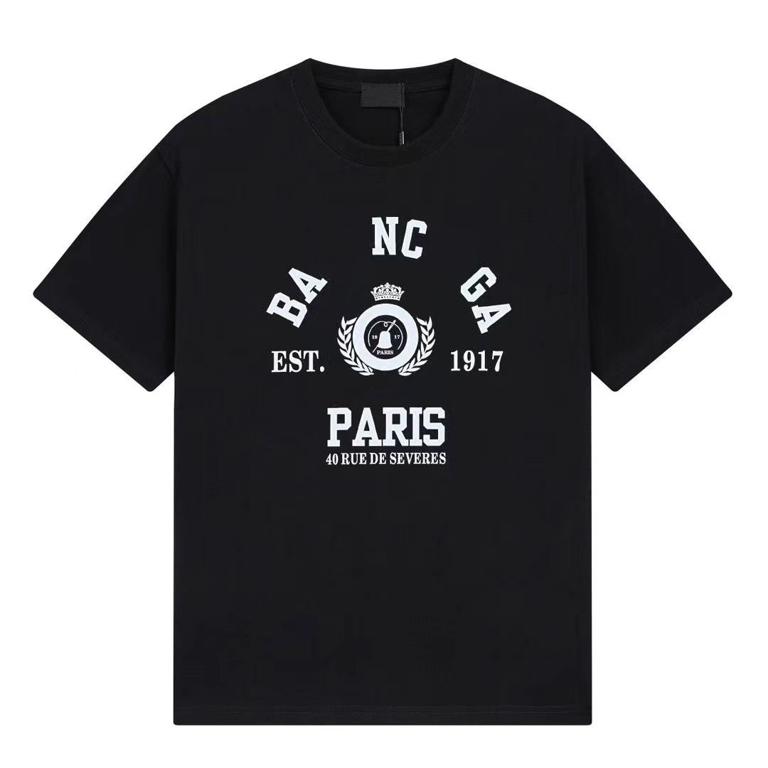 Paris designer mens womens short sleeved T-shirt with classic letter print logo round neck fashion trend T-shirt casual sports pure cotton couple-image-976626089