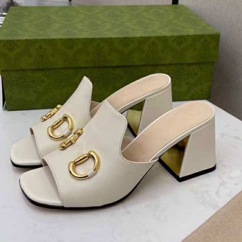 Sandal designer summer high heeled shoes horseshoe Fashion Square Head dew toe multi function women's go out one word slippers