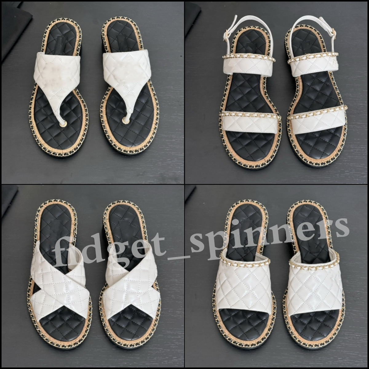 Fashion Designer Sandals Chain slippers Women Real Leather Slippers Summer Sandals 4cm/2cm-image-977033497