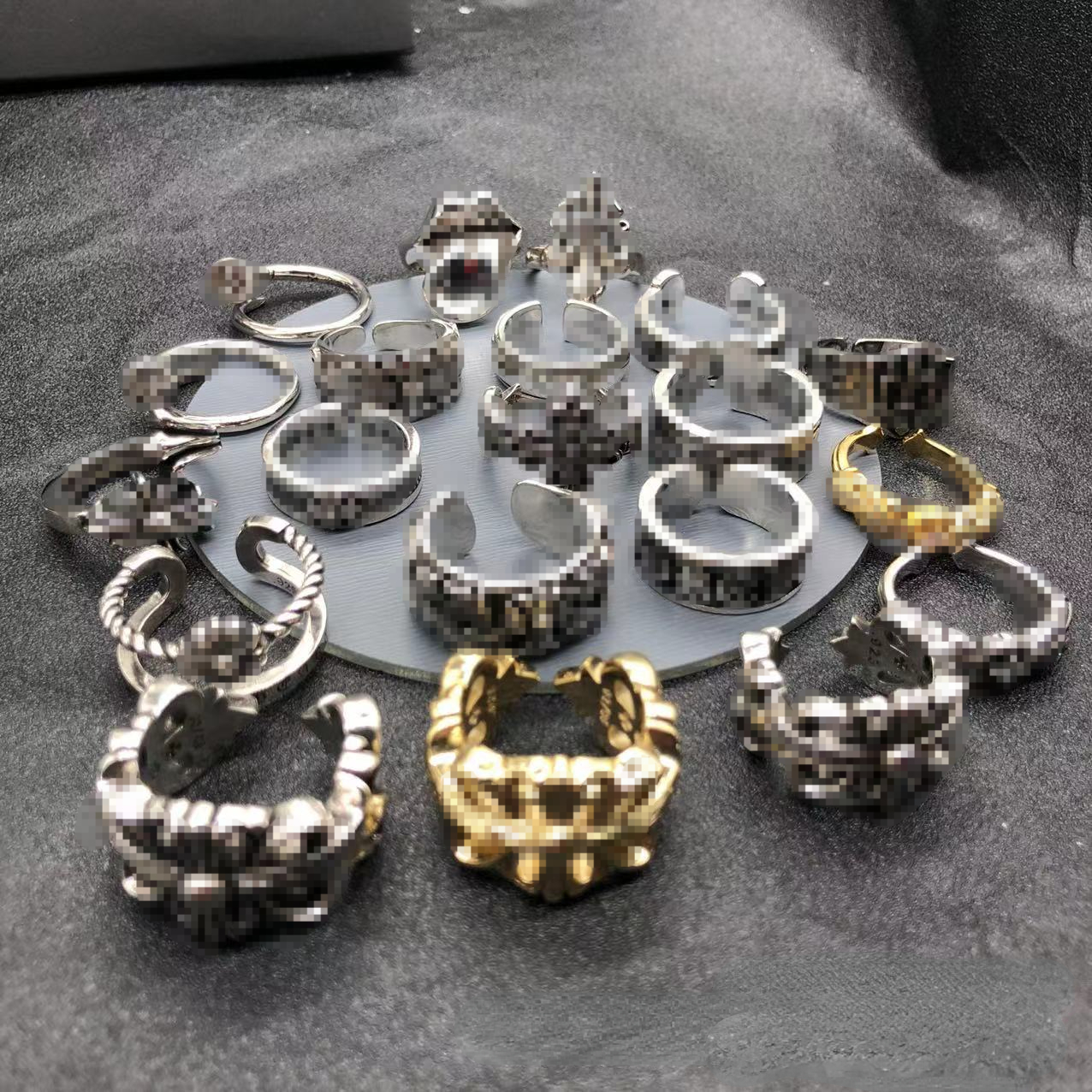 Designer Rings for Men and Women European and American Crosses Hip Hop Style Open Sterling Silver Couple Ring Niche Sense-image-976892511
