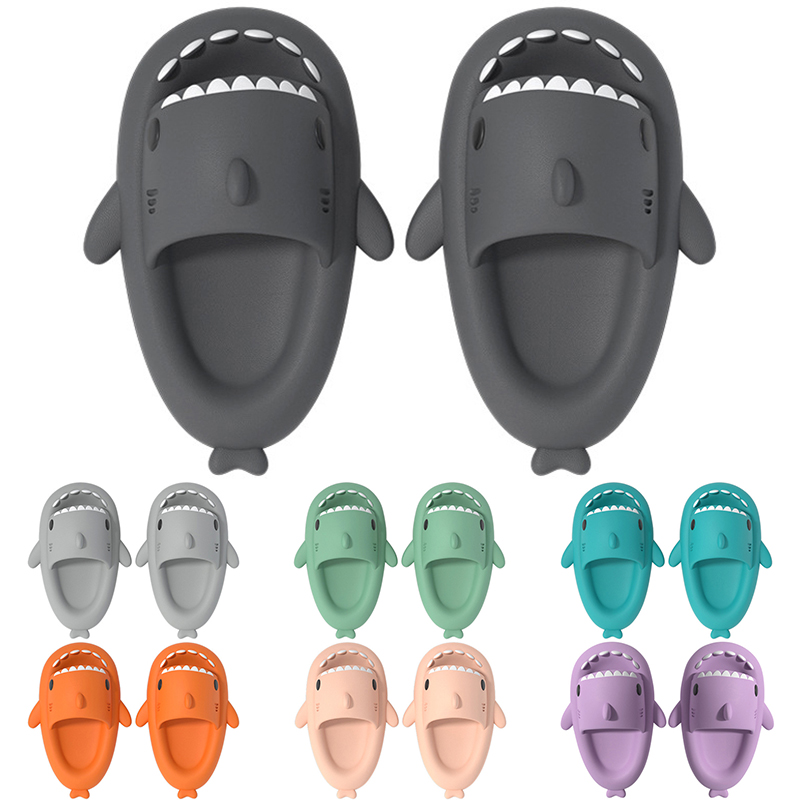 03 Mens Women Shark Summer Home Solid Color Couple Parents Outdoor Cool Indoor Household Funny Slippers GAI