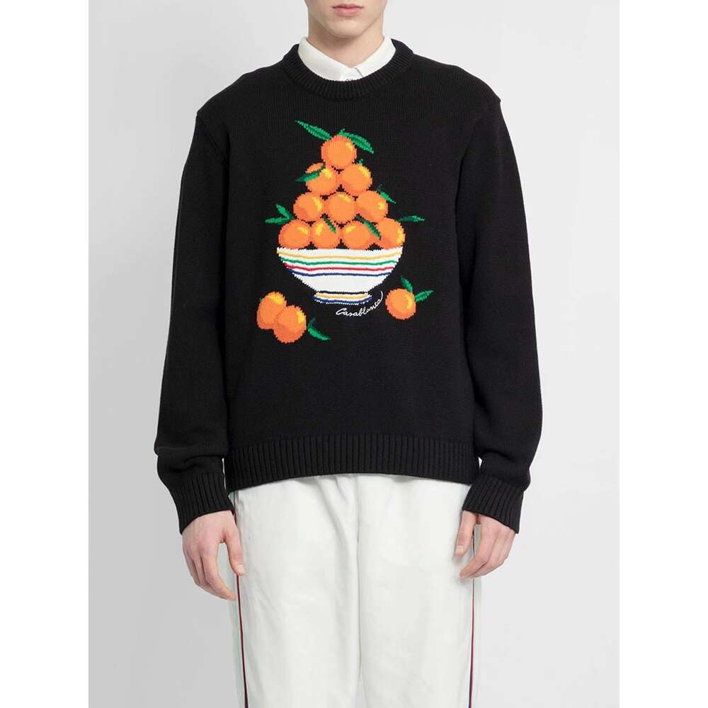 25ss Casasblanca Men New High Quality Designer Knitted Sweater Women Round Neck Loose Pullover Sweatshirt Casual Wool Knit Lapel Button Cardigan-image-977075542