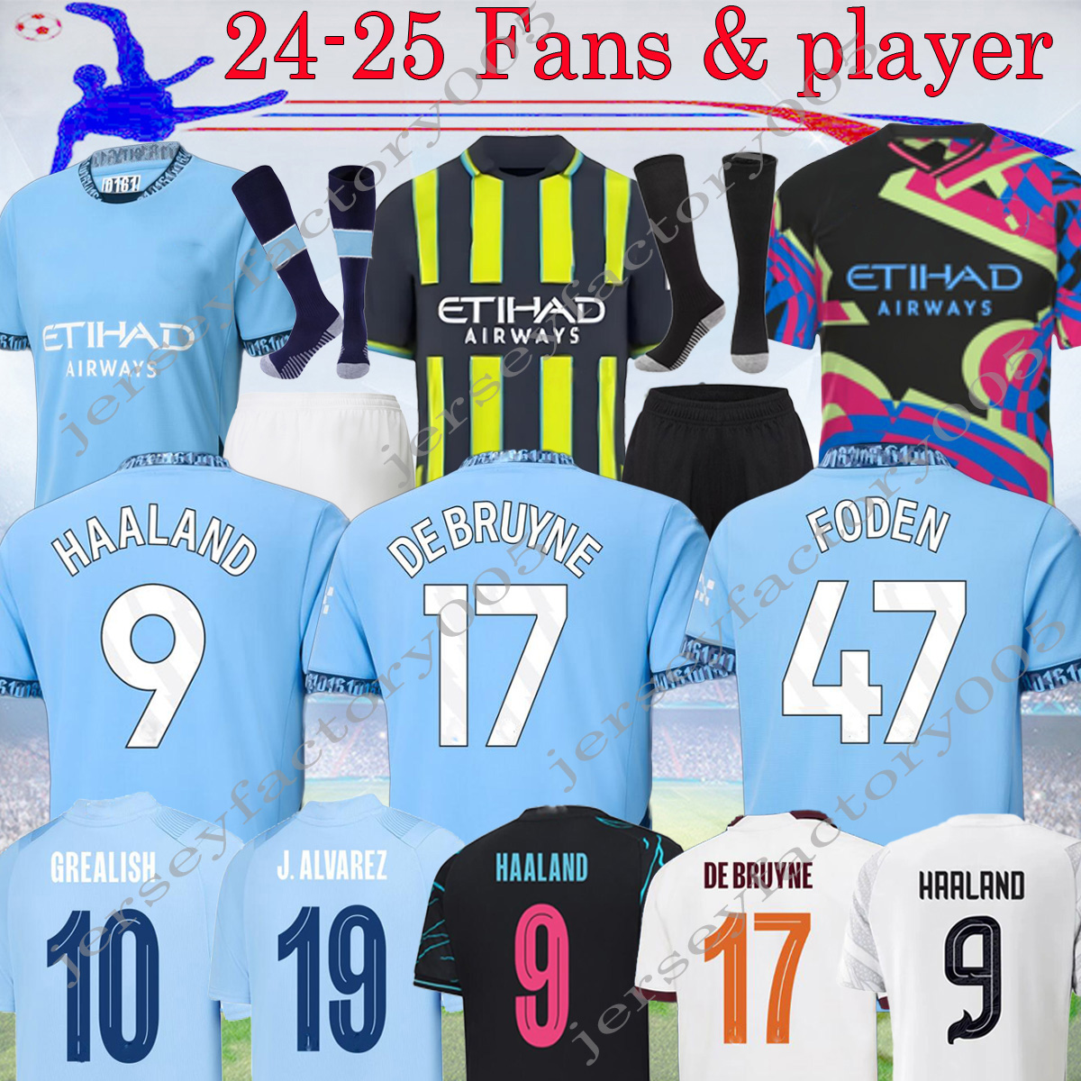 16-4XL 23 24 Fourth HAALAND soccer jerseys Mans KOVACIC JOAO CANCELO aldult kids kit 2024 City GREALISH DE BRUYNE RUBEN third BERNARDO MAHREZ FODEN football shirt 