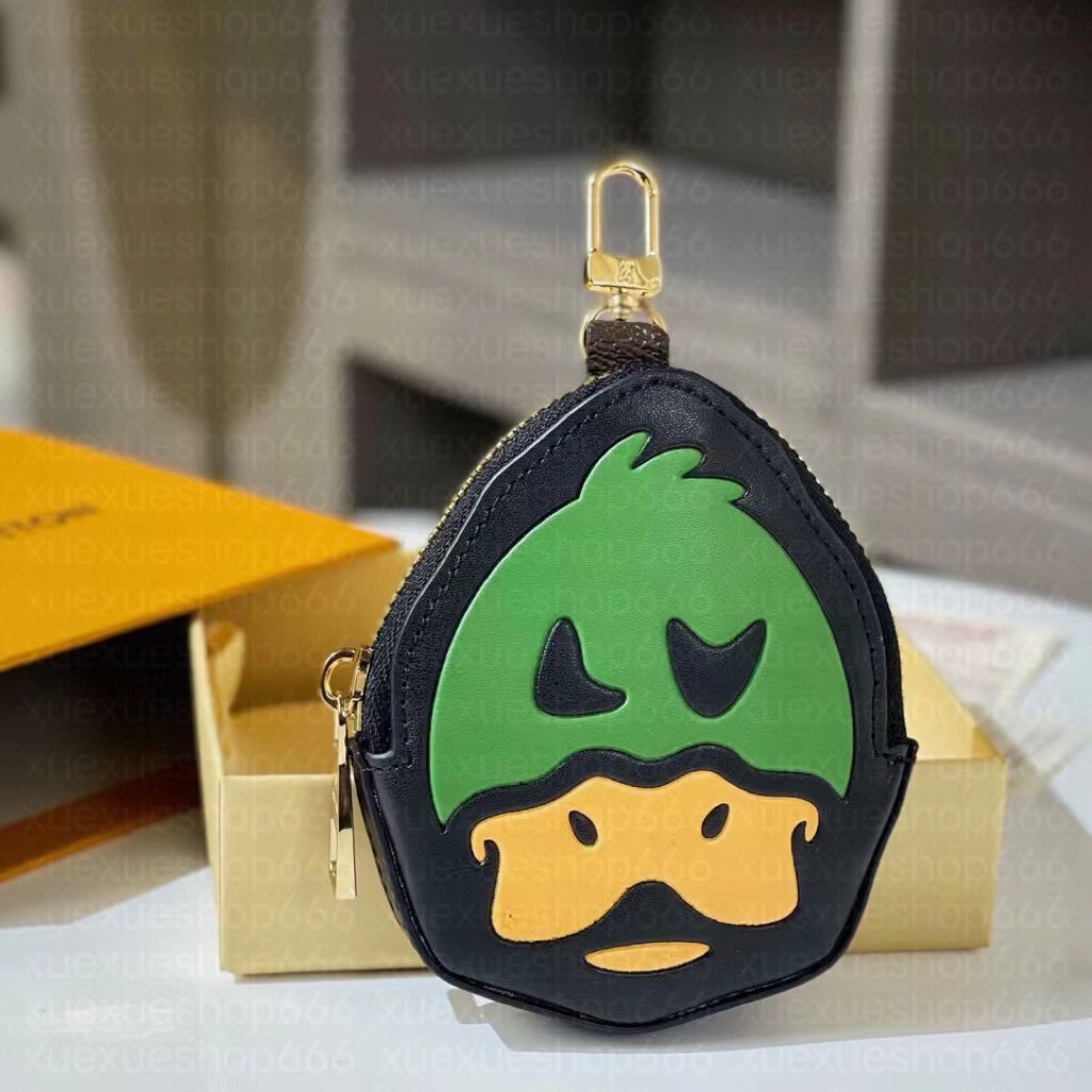Newest Fashion Couples Keys Wallet Luxury Brand Women Men Color Matching Duck Doll Couple Bag Pendant Accessories Key Chain Famous Designer Car K