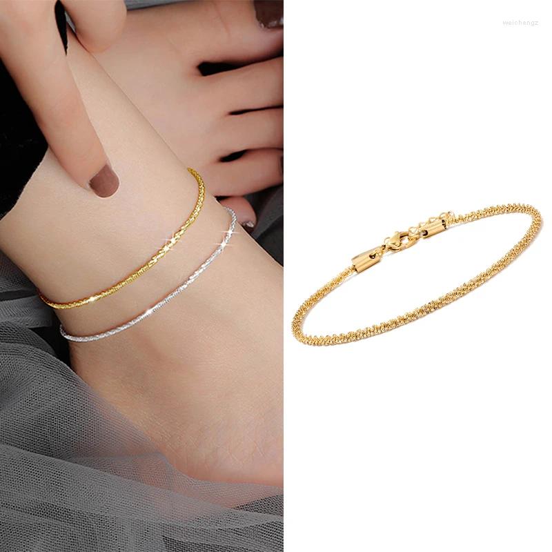 Anklets 316L Stainless Steel Cauliflower Chain Anklet For Women Adjustable Sparkling Foot Bracelet Jewelry Accessories Drop-image-977074163