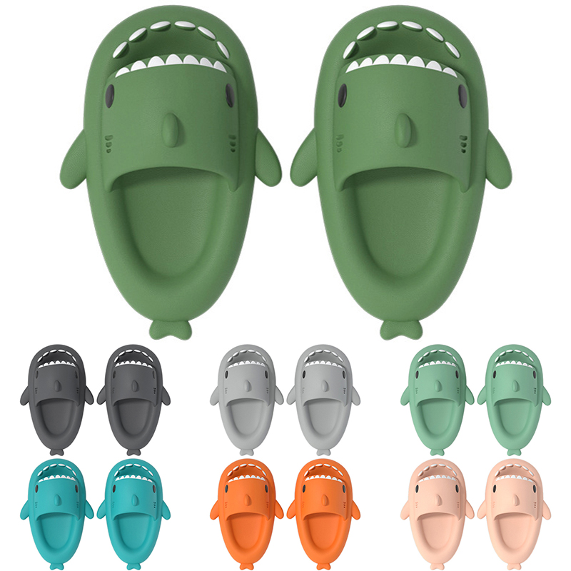 02 Mens Women Shark Summer Home Solid Color Couple Parents Outdoor Cool Indoor Household Funny Slippers GAI