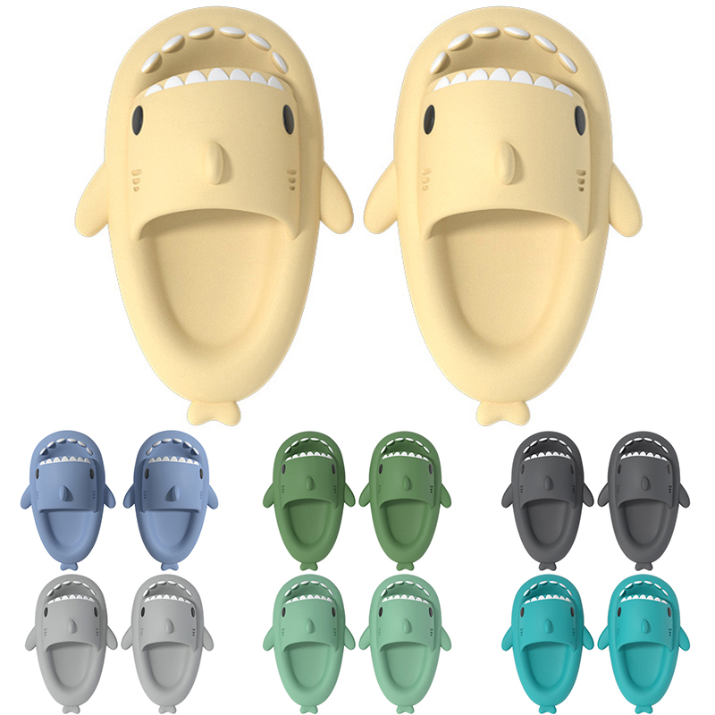 Mens Women Shark Summer Home Solid Color Couple Parents Outdoor Cool Indoor Household Funny Slippers GAI