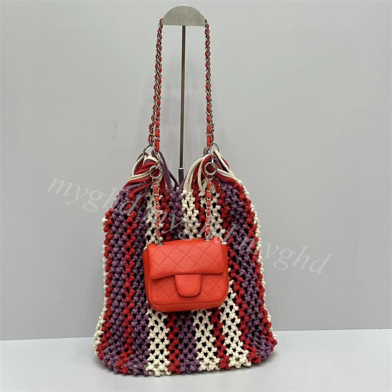 Premium Quality Summer Knitted Bag Women Shoulder Bag Crochet Composite Bag 27202-image-977074966