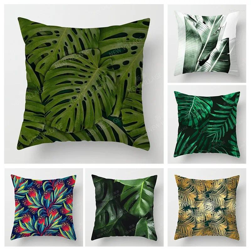 Pillow Nordic Fall Home Decor Autumn Throw Case Sofa Cover Modern 45x45cm 45 50x50 60x60cm 40 40cm Leaf Plant Green-image-976799270