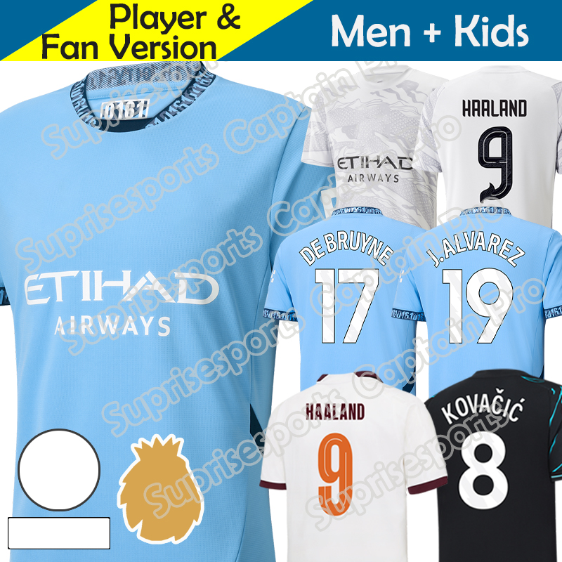 23 24 25 MaN CiTIeS Soccer Jersey HAALAND DE BRUYNE Kids Kit 2024 Home Away 3rd Goalkeeper Player Version Football Shirt Training Men Women GREALISH FODEN Plus Size 4XL 