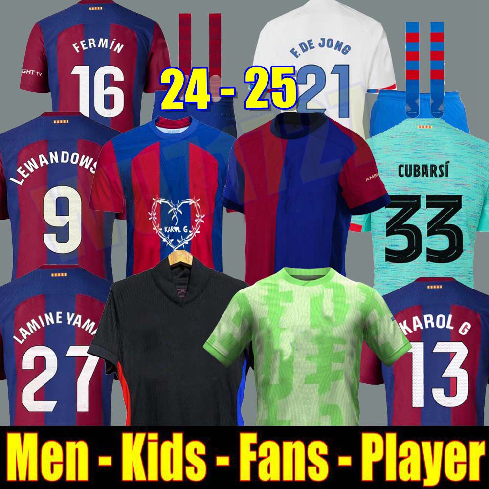 LEWANDOWSKI soccer jerseys 23 24 25 Karol G PEDRI GAVI R. ARAUJO FERRAN RAPHINHA 2023 2024 F. DE JONG Camisetas football shirt men kids kit LAMINE YAMAL Fermin 