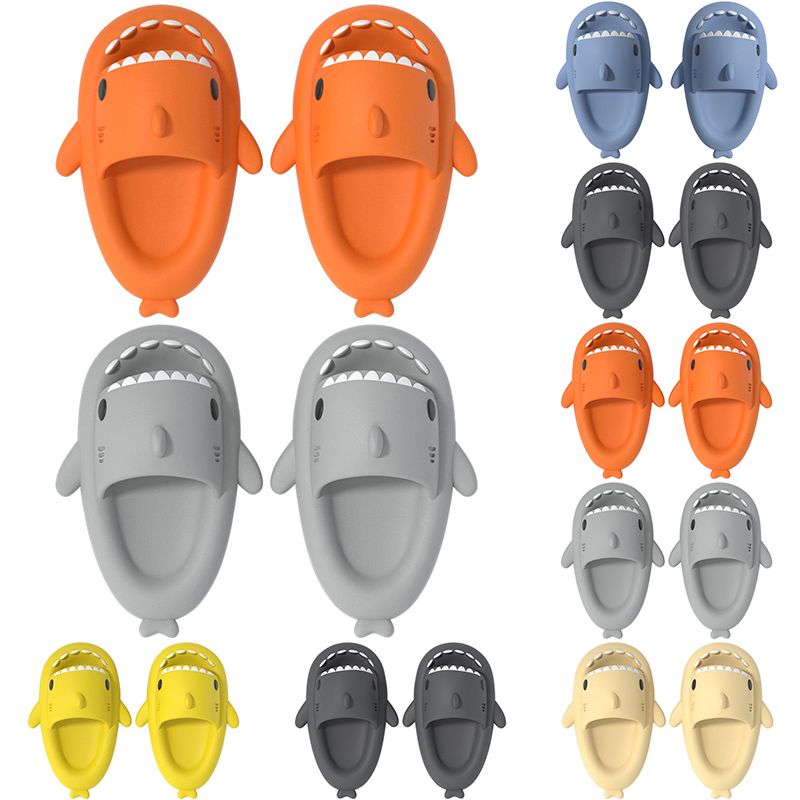 47 Mens Women Shark Summer Home Solid Color Couple Parents Outdoor Cool Indoor Household Funny Slippers GAI