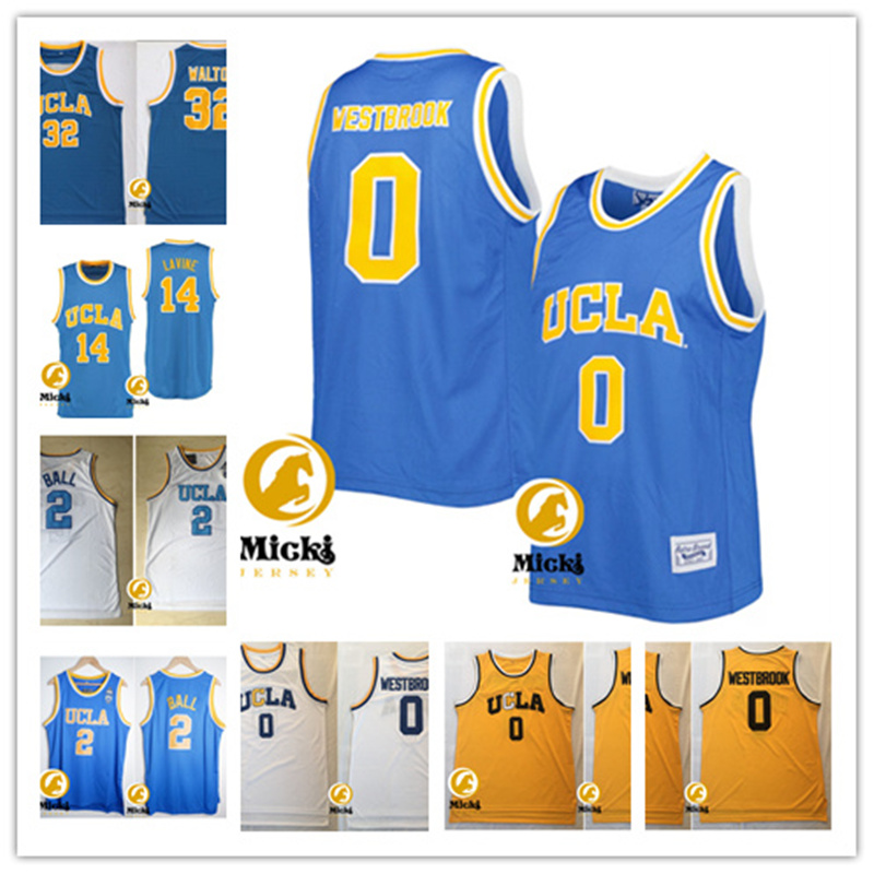 Mens Lonzo Ball Zach LaVine UCLA Bruins Basketball Jersey Stitched #32 Bill Walton #0 Russell Westbrook UCLA Jersey-image-977315640