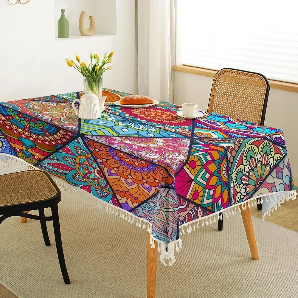 Coussin de tissu coton en lin imprimer la table basse Poids pour nappe nappe