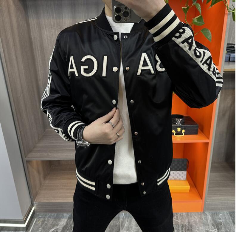 Men's Jackets Brand Print Baseball Jacket Men Casual Stand Collar Bomber Black Mens Jackets Autumn High Quality Slim Fit Jackets For Men