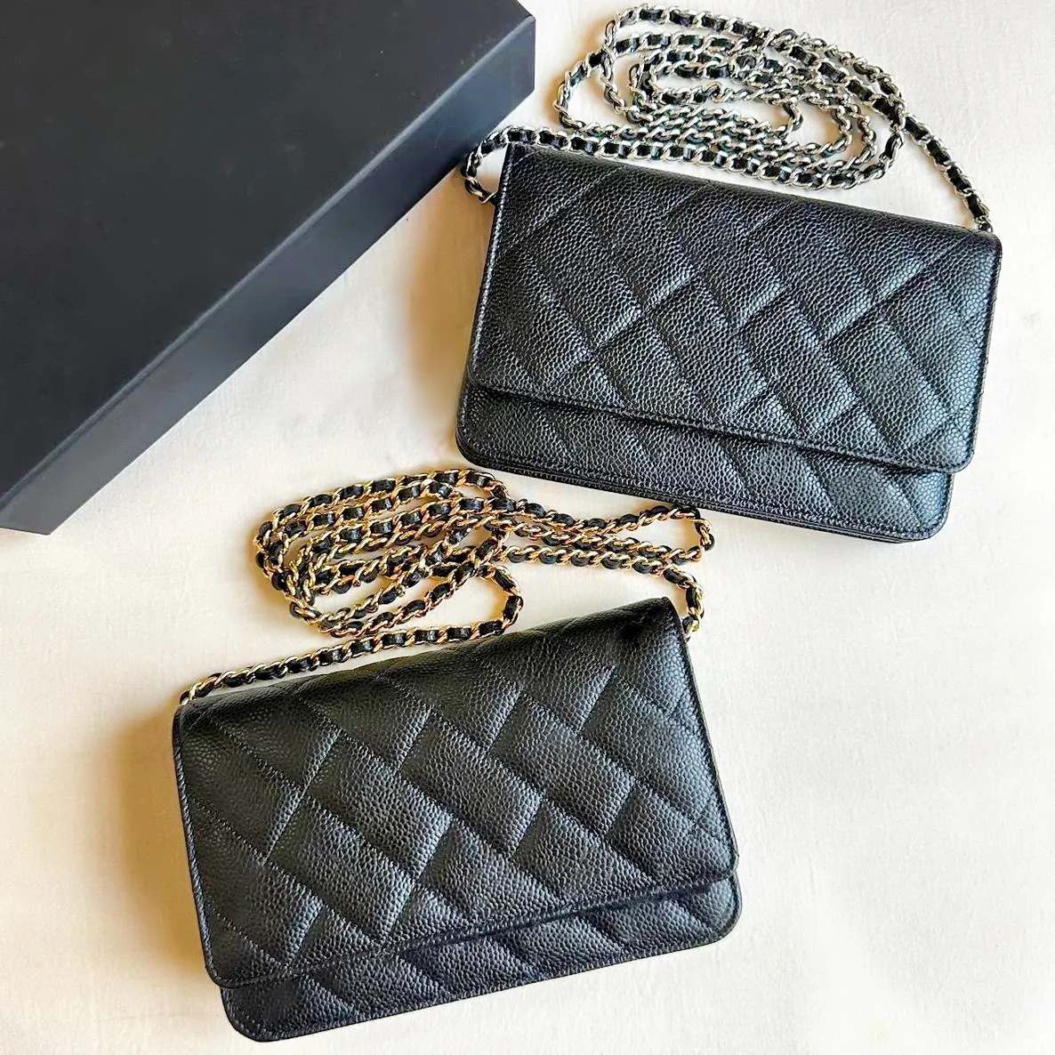 Classic flap tote Designer bag Womens Mens Luxurys handbag quilted caviar chain Bags Clutch envelope Messenger Cross Body fashion black Leather purse Shoulder bag 