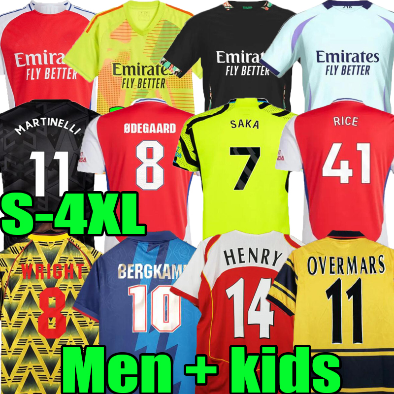 3XL 4XL 22 23 24 25 SAKA ARSEN Home AWAY third soccer jerseys ODEGAARD RICE MARTINELLI G.JESUS 91 93 01 02 2024 2025 HENRY Players fans goalkeeper Men Kids football shirt 