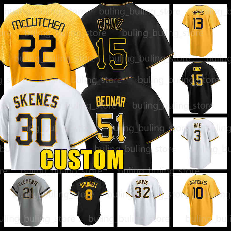 30 Paul Skenes Jersey 15 Oneil Cruz Baseball Andrew 22 McCutchen PGH 51 David Bednar Pirates 21 Roberto Clemente Henry Davis Bryan Reynolds Pittsburgh KeBryan Hayes 